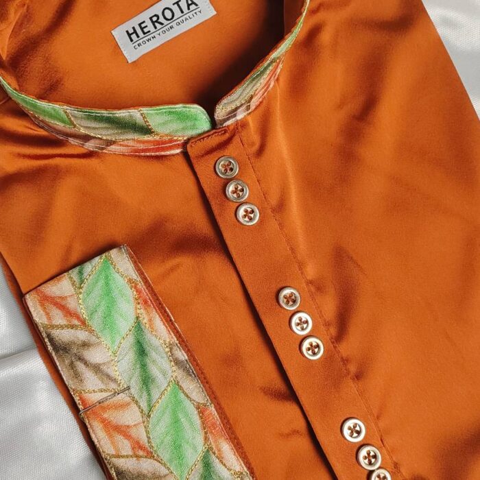 Fire Orange Silk Punjabi