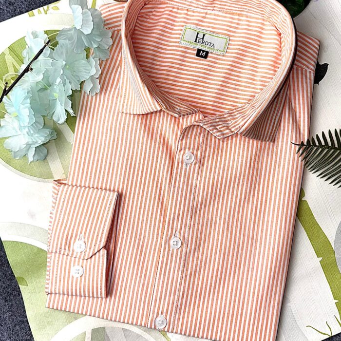 white with Orange stipe Shirt