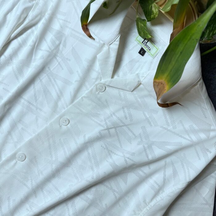 Premium Semi D-shoulder Cuban Half Shirt – Snowwhite