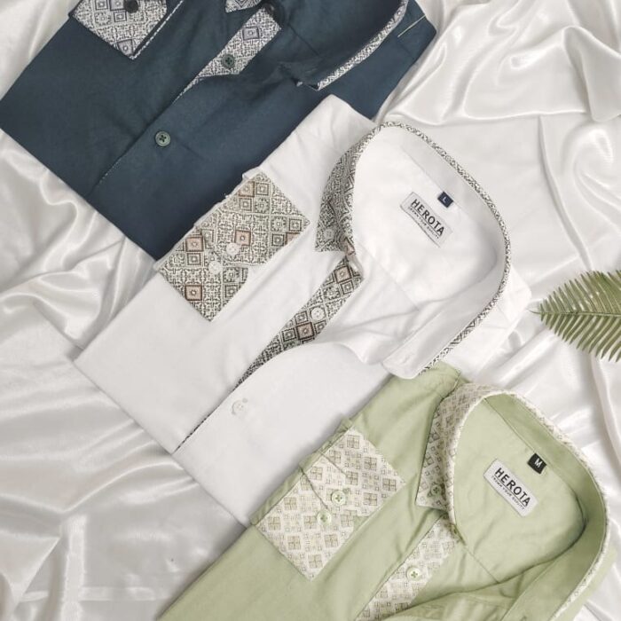 Solid Colour with printed Contrast Shirt