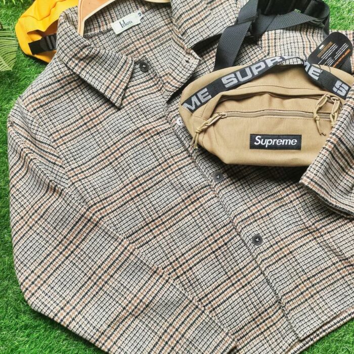 Winter Multi Shacket-Checked Wool Blend Casual Shacket