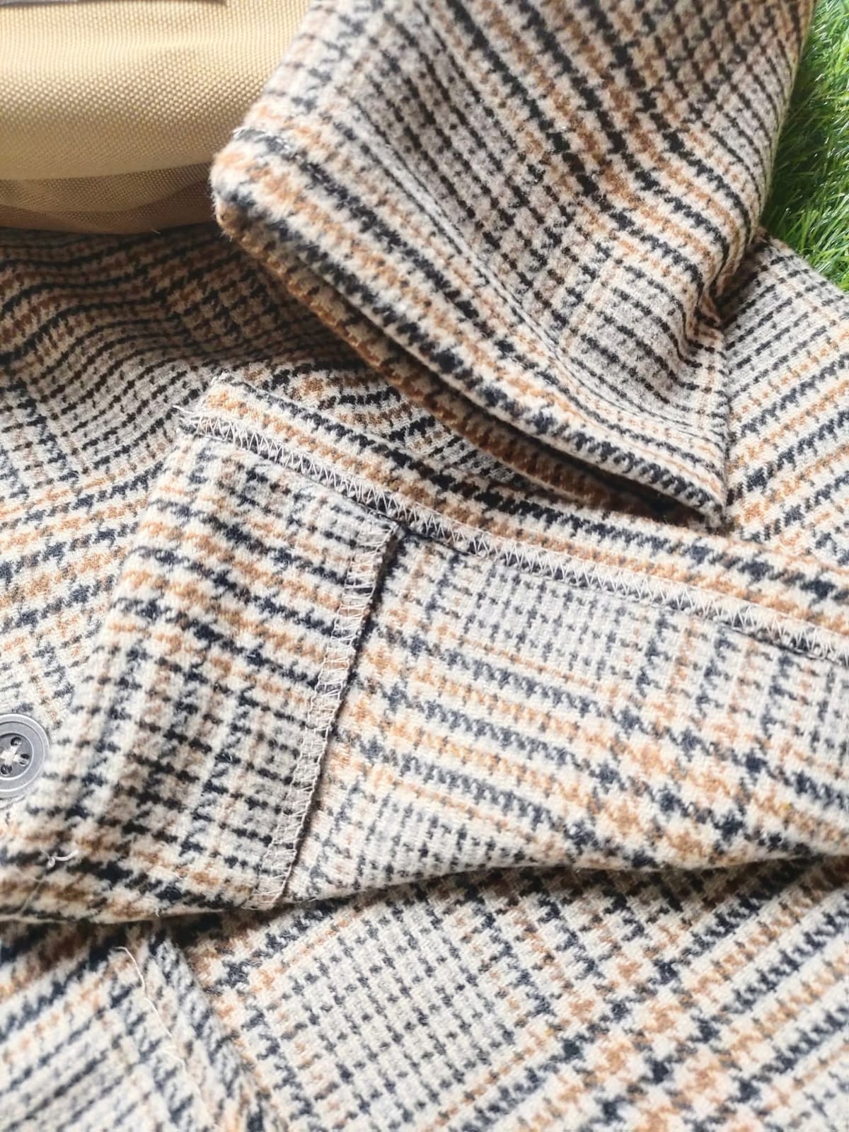 Winter Multi Shacket-Checked Wool Blend Casual Shacket - Image 2