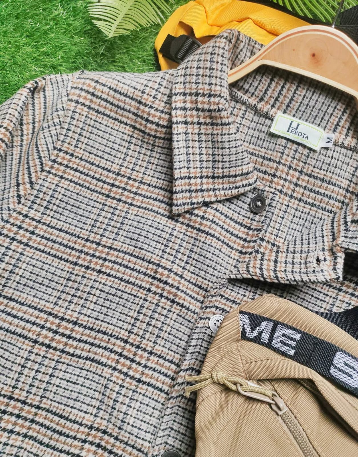 Winter Multi Shacket-Checked Wool Blend Casual Shacket - Image 3