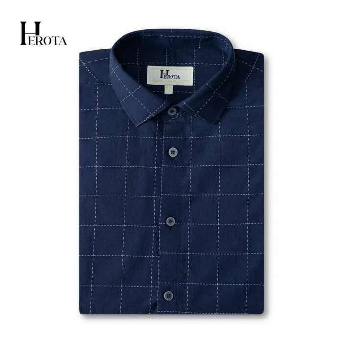 Navy Blue With White Grid Checks