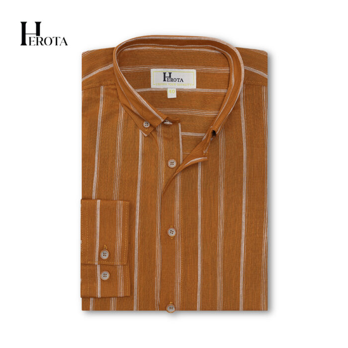 Fire Orange Shirt with White Pinstripes