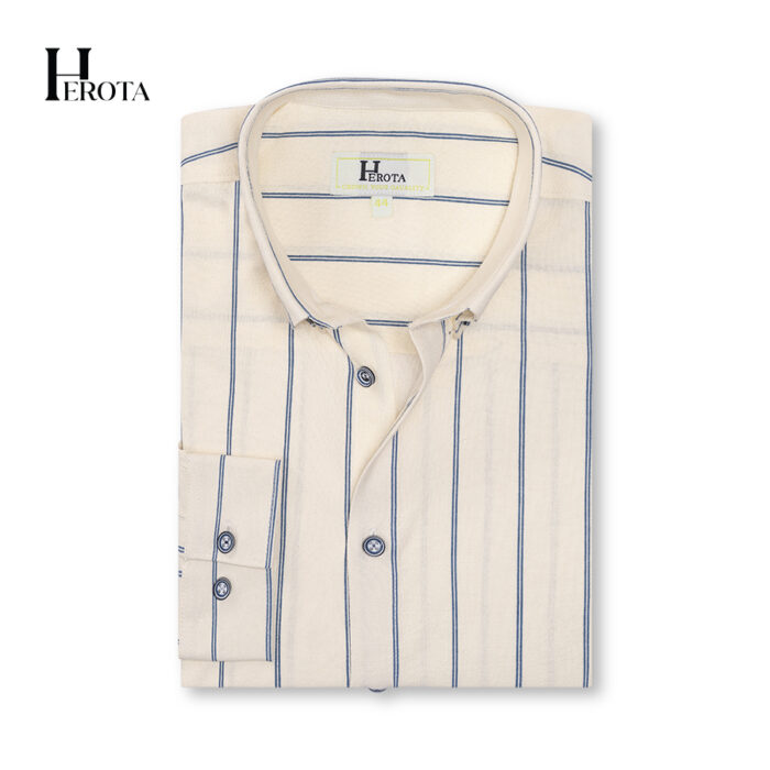 Dusty White Shirt with Blue Pinstripes