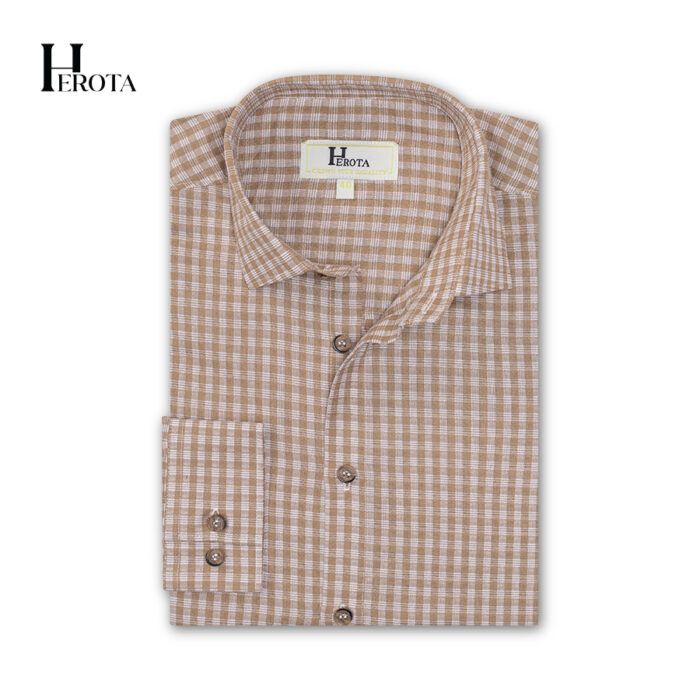 White & Camel Classic Check Shirt