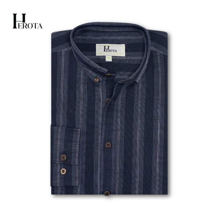 Dark Navy With Charcoal shade White Pinstripes