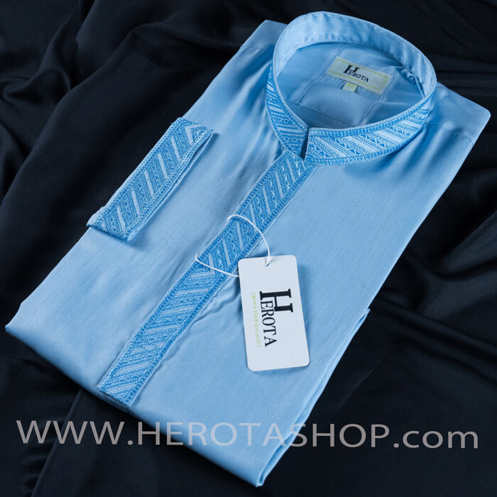 SkyBlue with Contrast Lightblue Embroidery