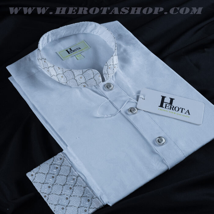 Crystal White with Silver Contrast Panjabi