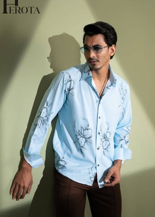 Full Sleeve printed Shirt-SKY