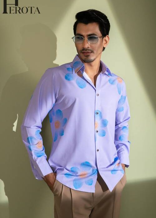 Full Sleeve printed Shirt-Purpel