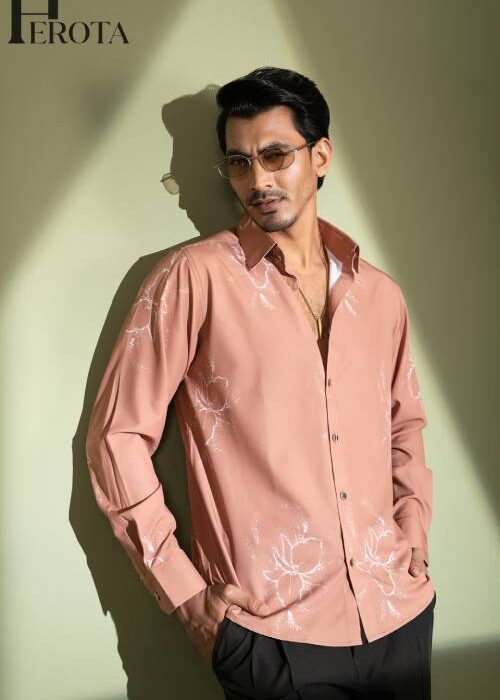 Full Sleeve printed Shirt-Coffee