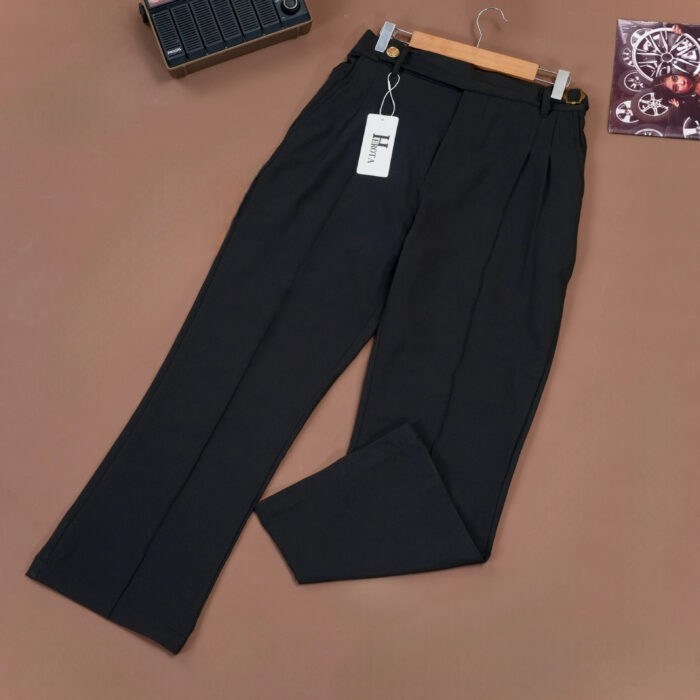 Trendy Semi Bootcut Pant (Black)