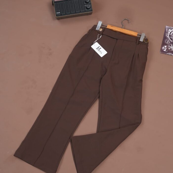 Trendy Semi Bootcut Pant (Chocolate)